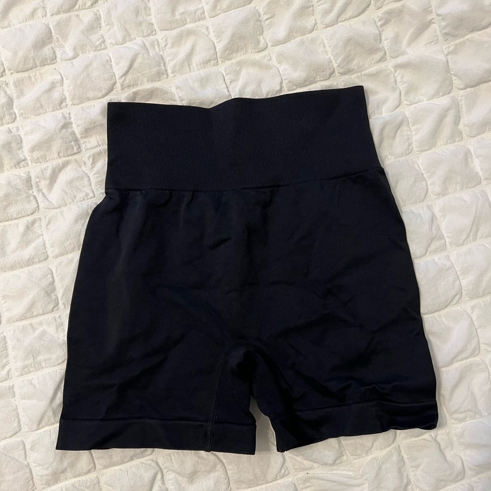 Black spandex workout shorts